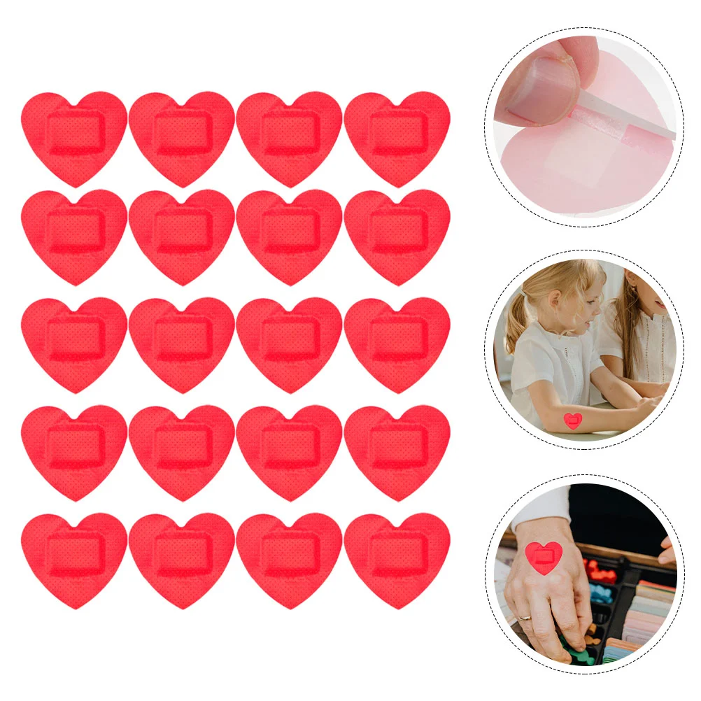 

60 Pcs Heart Wound Stickers Bandage Hemostatic Patches Waterproof Breathable Bandages Shaped Adhesive