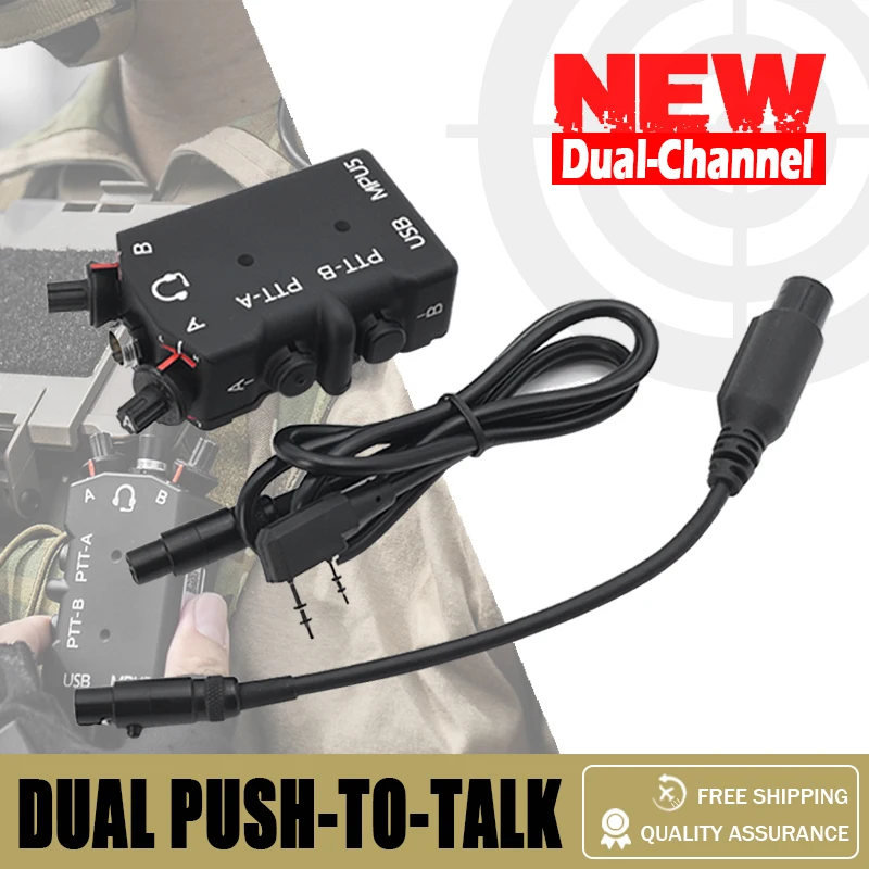 New Tactical MPU5 Standard Metal Dual PTT Single and Dual-Channel Function CNC Metal Radio PTT for AMP Headset COMTAC3 Headset