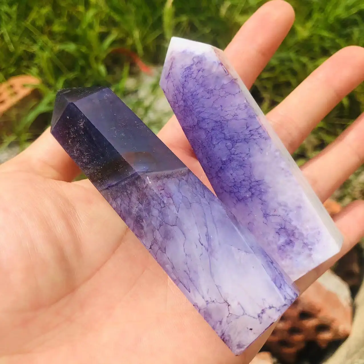 1pcs Purple Quartz Crystal Agate Point Tower Stone Energy Healing Mineral Home Decor