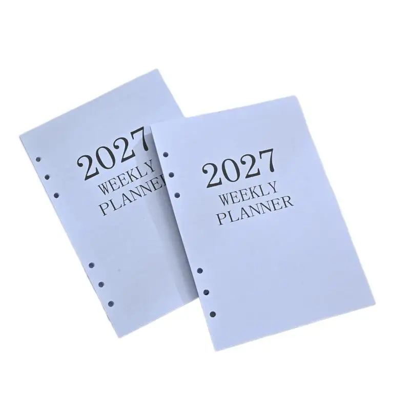 2027 A5 Weekly Planner Refill 64 Sheets 128 Pages Loose Leaf Thin Insert Week On Two Pages Calendar Diary English Ring Binder