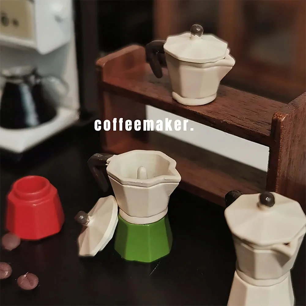 New 1/12 Dollhouse Miniature Simulation Coffee Maker Mini Pot Model Toys For Dolls Accessories