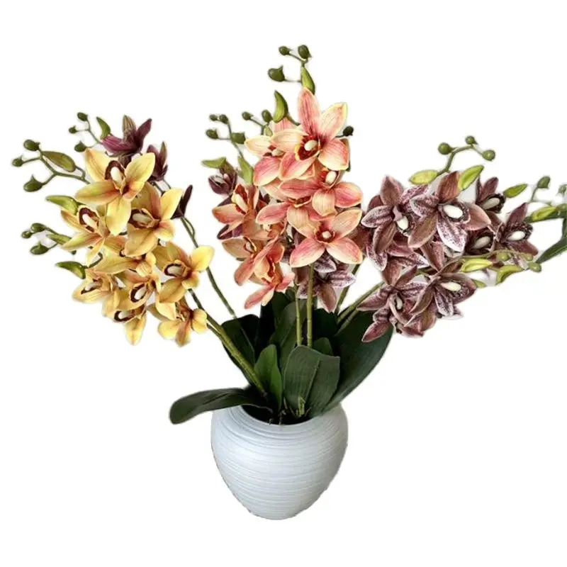 ورقة واحدة خضراء فو لمركزات الزفاف ، محاكاة Cymbidium ، ديف ويلان ، لمسة حقيقية ، طول 24 "، 2 ينبع لكل باقة