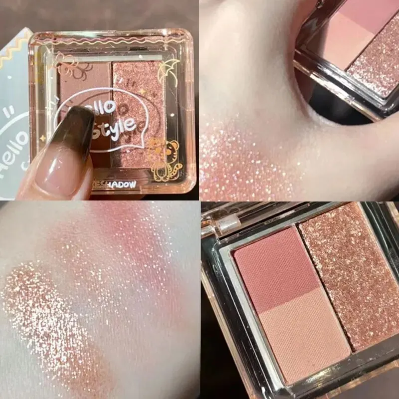 Bandeja de sombra de ojos de Color HERORANGE, maquillaje mate con purpurina Natural, brillo de perlas, impermeable y resistente al sudor