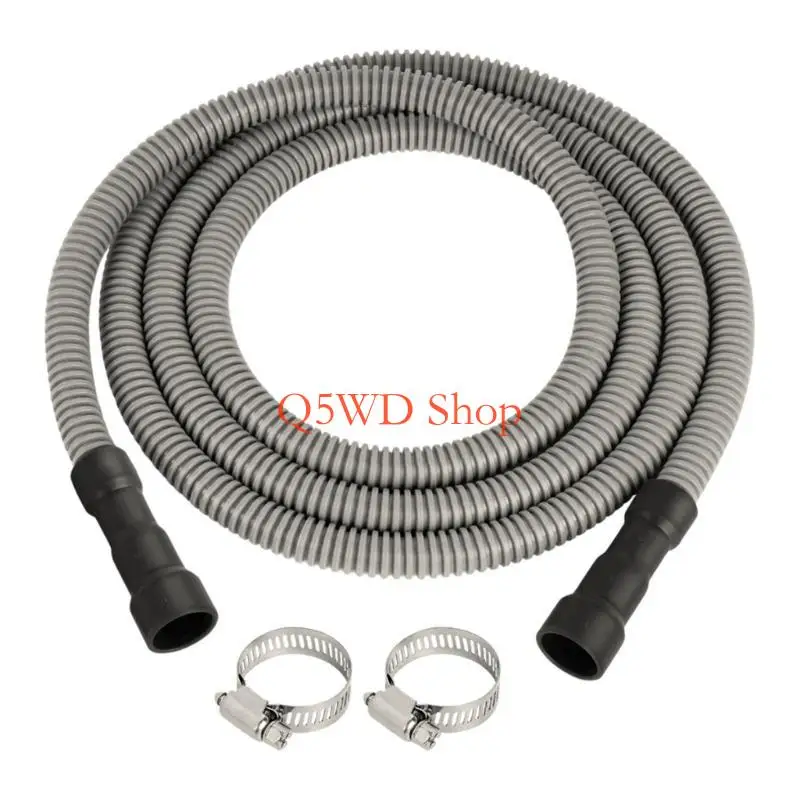 Q5WD Anti Kink Dishwasher Drain Hose 10 Feet Smooth Flows Designs for 5/8inch & 3/4in