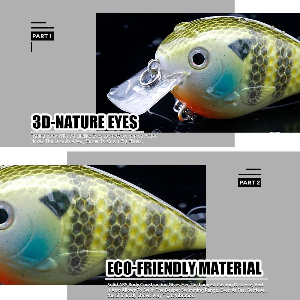 Agoie Shallow Square Bill Crankbait Bass Lure 55mm 10g Floating Wobblers For Pike Artificial Bait Minnow Lures For Fishing