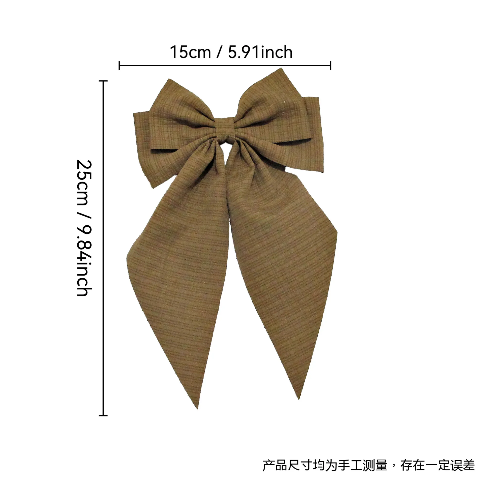 Bowknot Hairpin Ribbon Hair Accessory Female Pure Color Cloth Art Spring Clip Back of The Head Temperament Hairpin Headwear