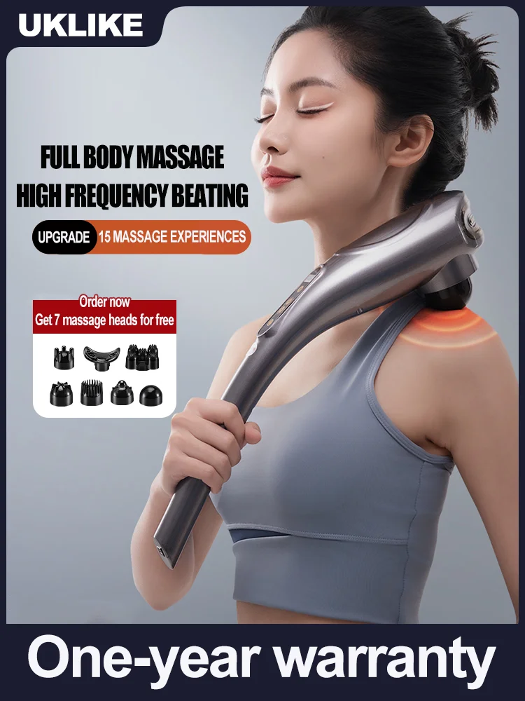 

Electric dolphin massage stick handheld whole body shoulder neck lumbar back percussion hammer meridian beat artifact