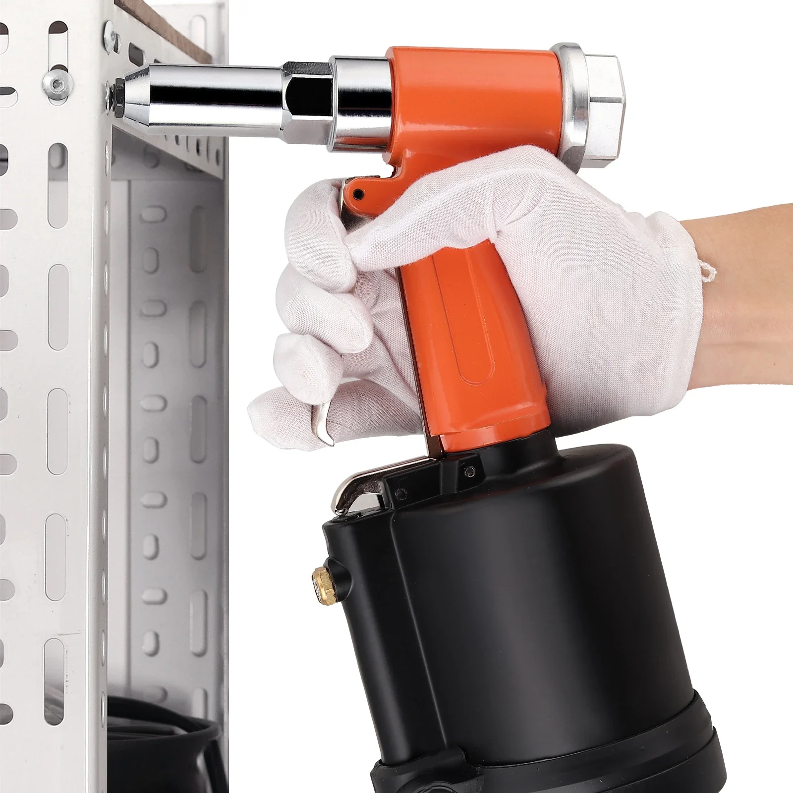 Heavy Duty Pneumatic Rivet Nut Gun Industrial Air Riveter Rivet Gun Self-plugging Riveting Hand Tool Set With 500 Pcs Rivets