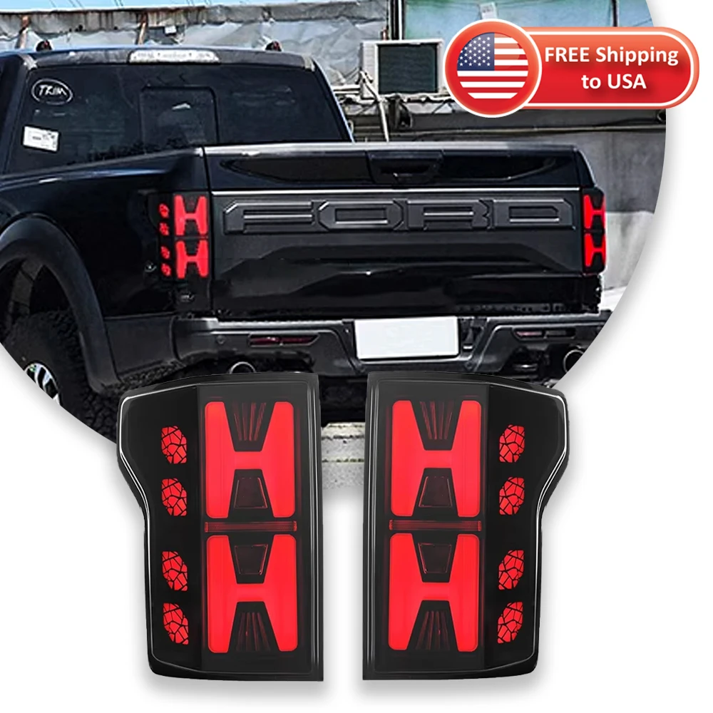 Car Lights For Ford Raptor F150 Taillight 2015-2021 LED Projetor Tail Lamp Daytime Running Light Automotive Accessories