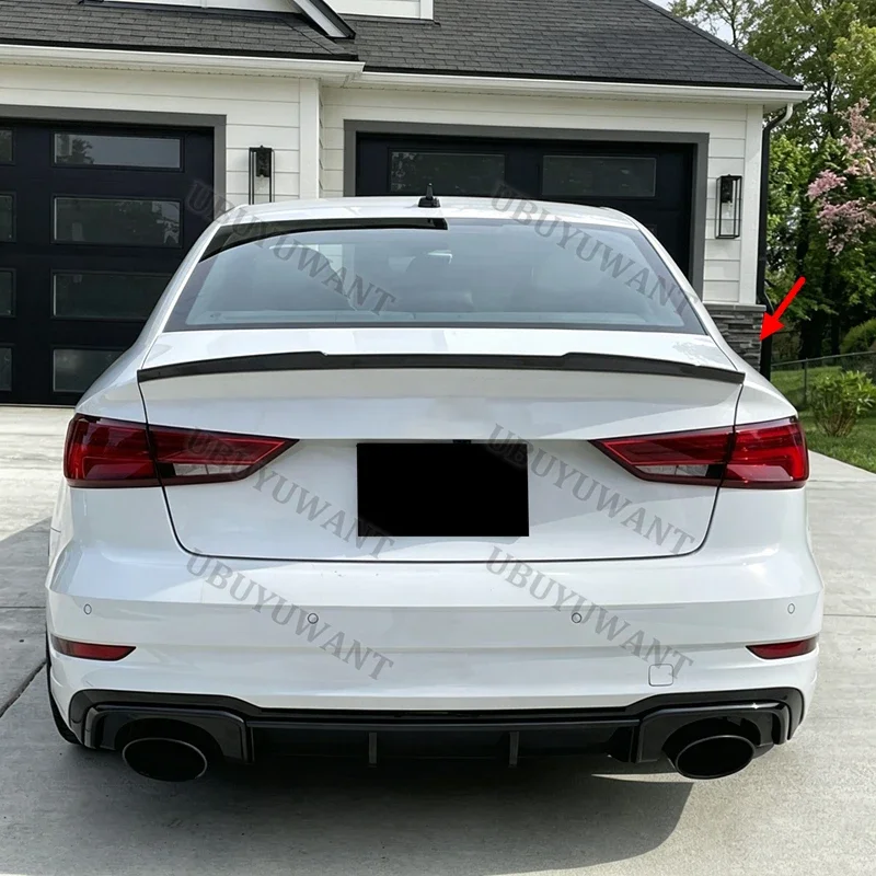 FOR AUDI A3 S3 RS3 8V Limousine Sedan V Style 2013-2020 Rear Trunk Spoiler Wing Top Tail Lip Spoiler Diffuser Auto Parts view 3
