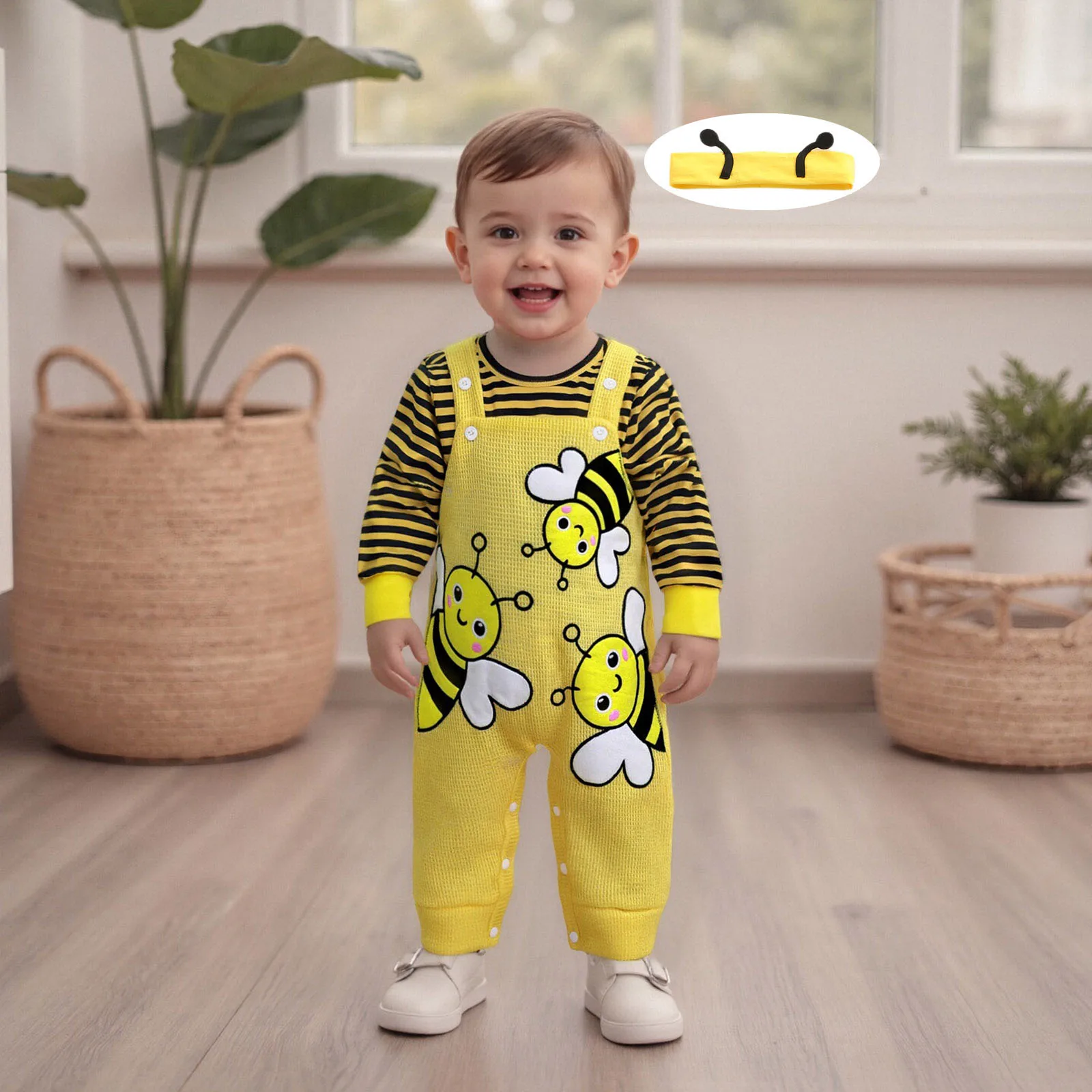 ViSgogo طفلة الزي طويلة الأكمام المشارب رومبير مع التطريز النحل عموما السراويل عقال الخريف الزي مجموعة الملابس