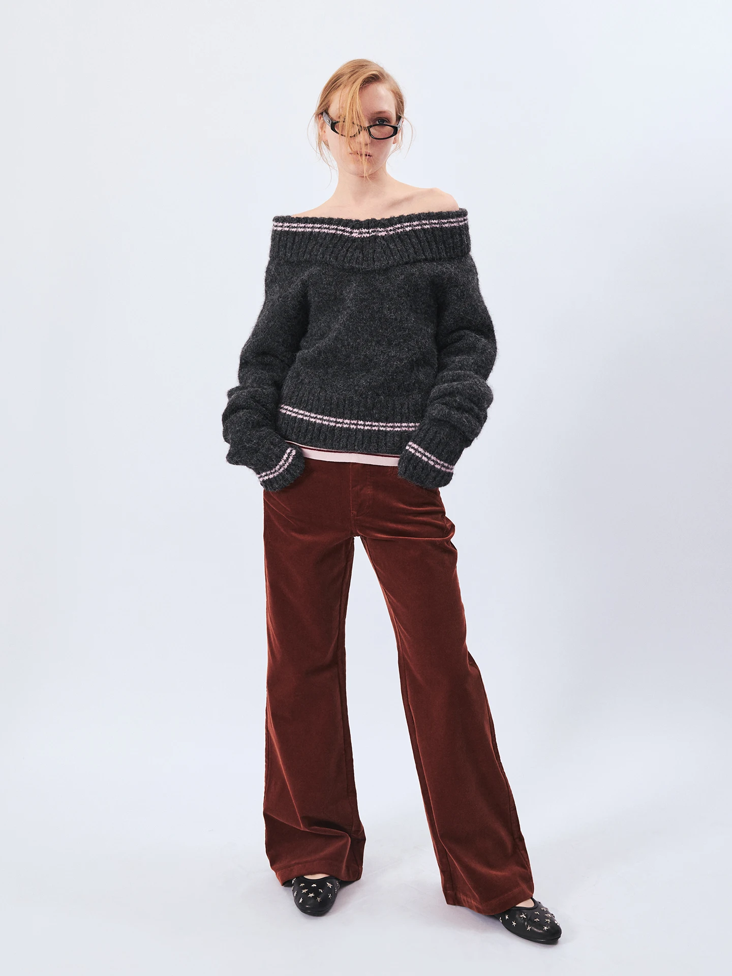 

Новый женский вязаный свитер V-Ne из шерсти с полосатым узором, цветной, зимний, в стиле колледж, модный, теплый