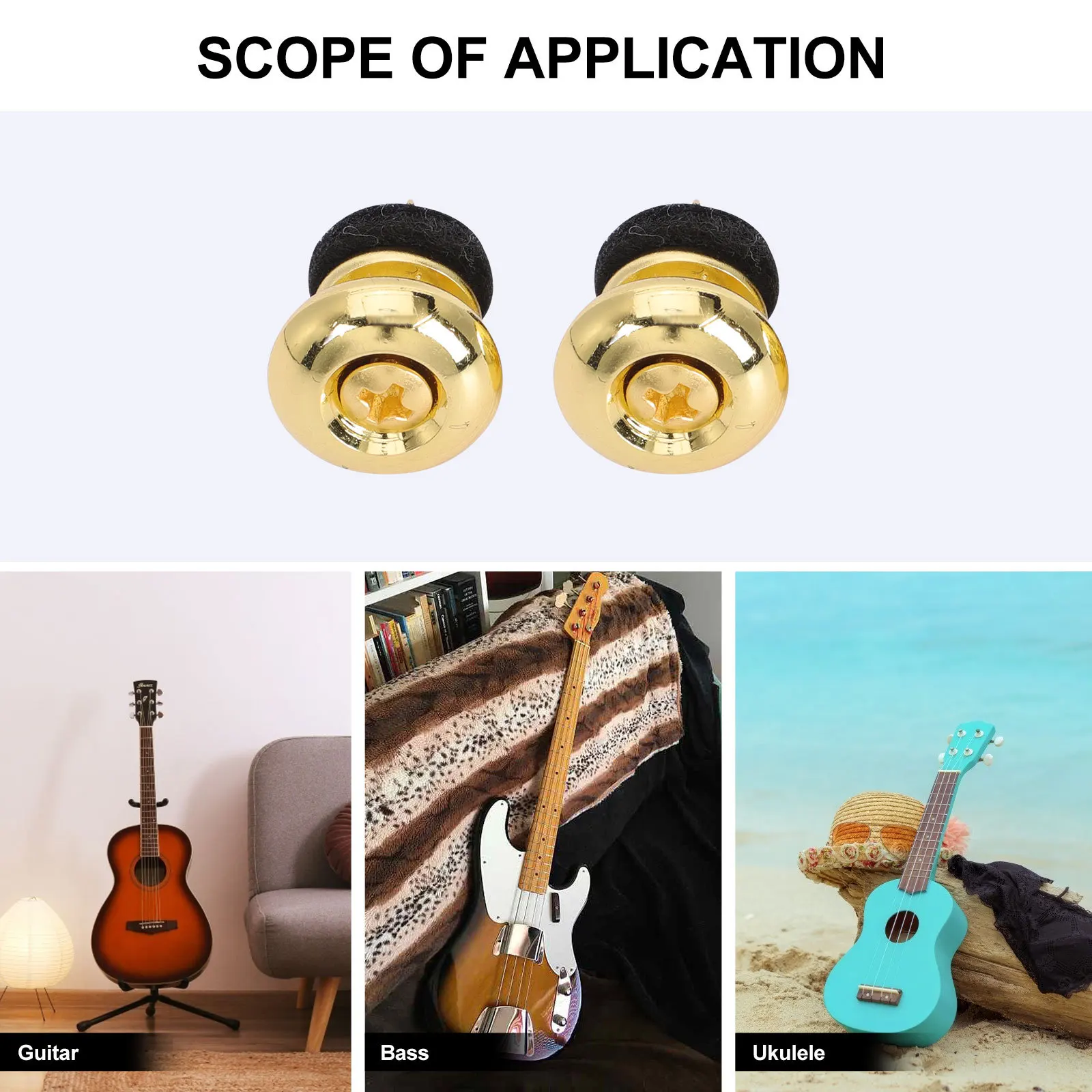 

4pcs Guitar Strap Button Premium Iron Rubber Anti-Slip Bass Strap Locks Replacement For Electric Acoustic Guitar