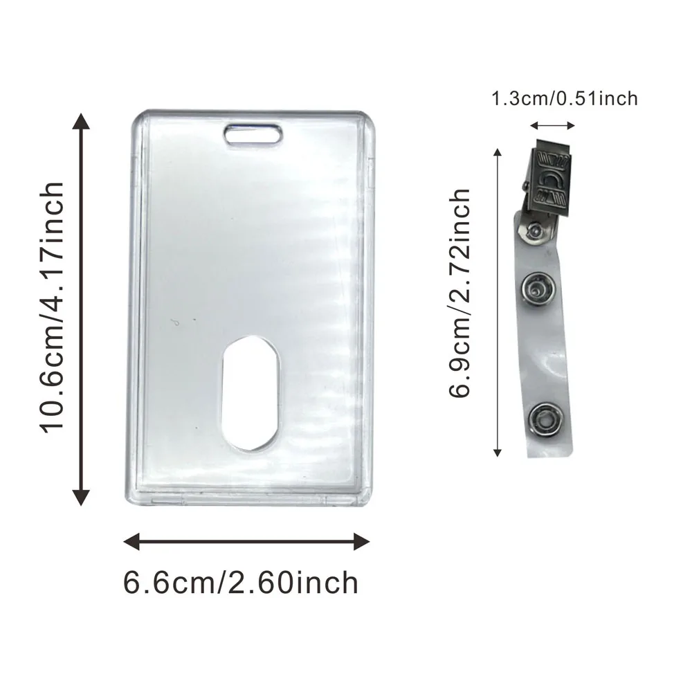 4 Sets Acrylic Card Cover With Clips Women Kids Bus Credit ID Name Business Working Bank Card Badge Holder Protective Cover