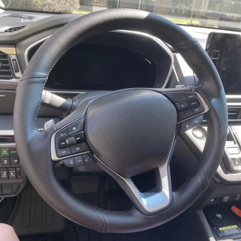 

Custom Hand-sewn Steering Wheel Cover Anti-slip Wear-resistant Microfiber Leather For Honda Accord 10 EX-L Insight 2019-2021