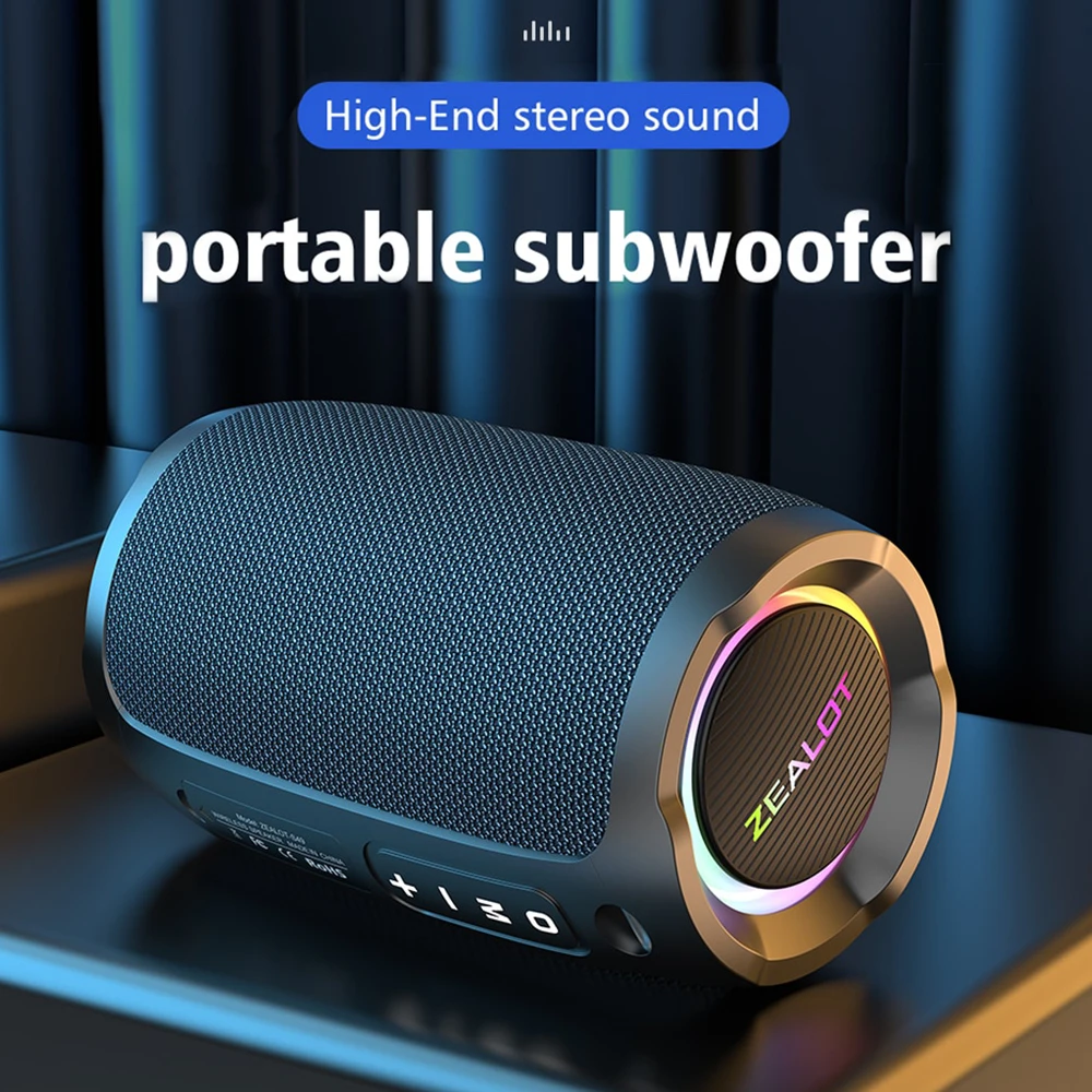 Wireless Bluetooth speaker Mini subwoofer color lights Waterproof outdoor portable multi-function with hand-held rope boombox