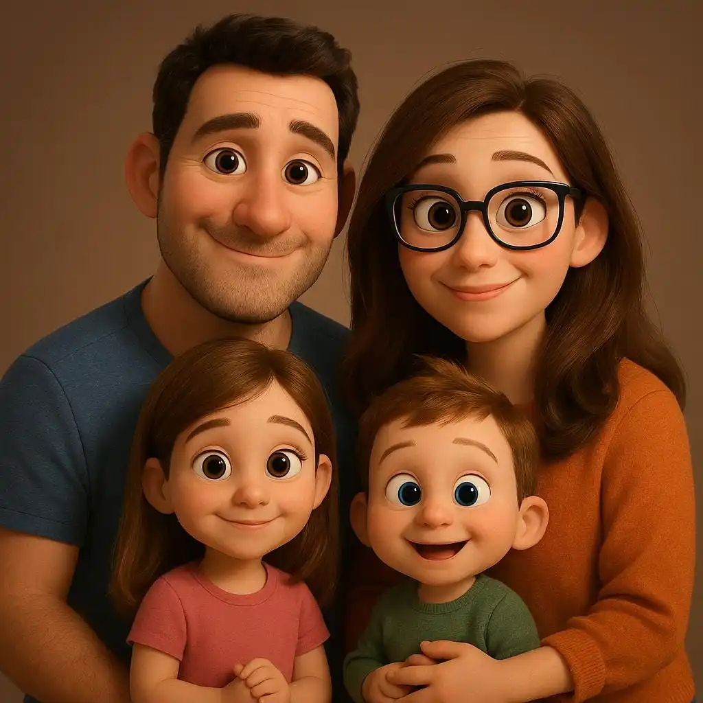 Custom Chibi Cartoon Characters and Pet Artworks, Wall Art Posters for Couples, Families, Ideal for Modern Room Decor Poster