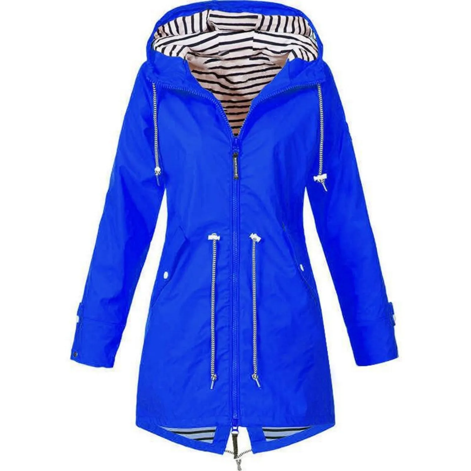 2025 New Long-sleeved Raincoat Zipper Women's Jacket Outdoor Hooded Mountaineering Jacket Waterproof and Windproof Coats view 4
