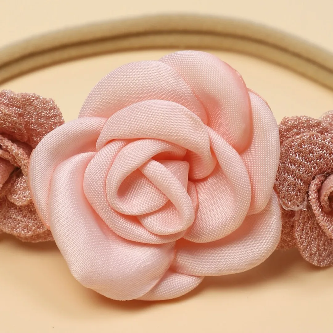 3Pcs/Set Baby Girl Headband Newborn Elastic Flower Toddler Hair Band Kids Headwear Nylon Soft Hairband Children Hair Accessories