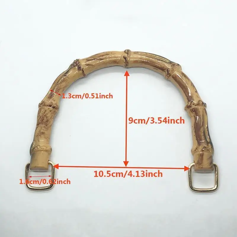 1PC U Shape Bamboo Bag Handles For Handbags Replacement Purse Handle With Link Buckle DIY Bag Accessories Woven Bag Handle Hot