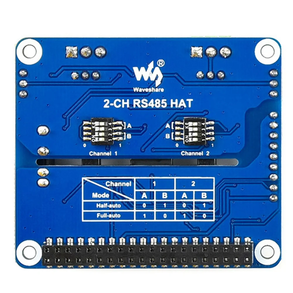 Wave share Dual-Channel-isoliertes RS485-Erweiterungsplatinenmodul für Himbeer-Pi 40-Pin-GPIO-Onboard sc16is752/sp3485