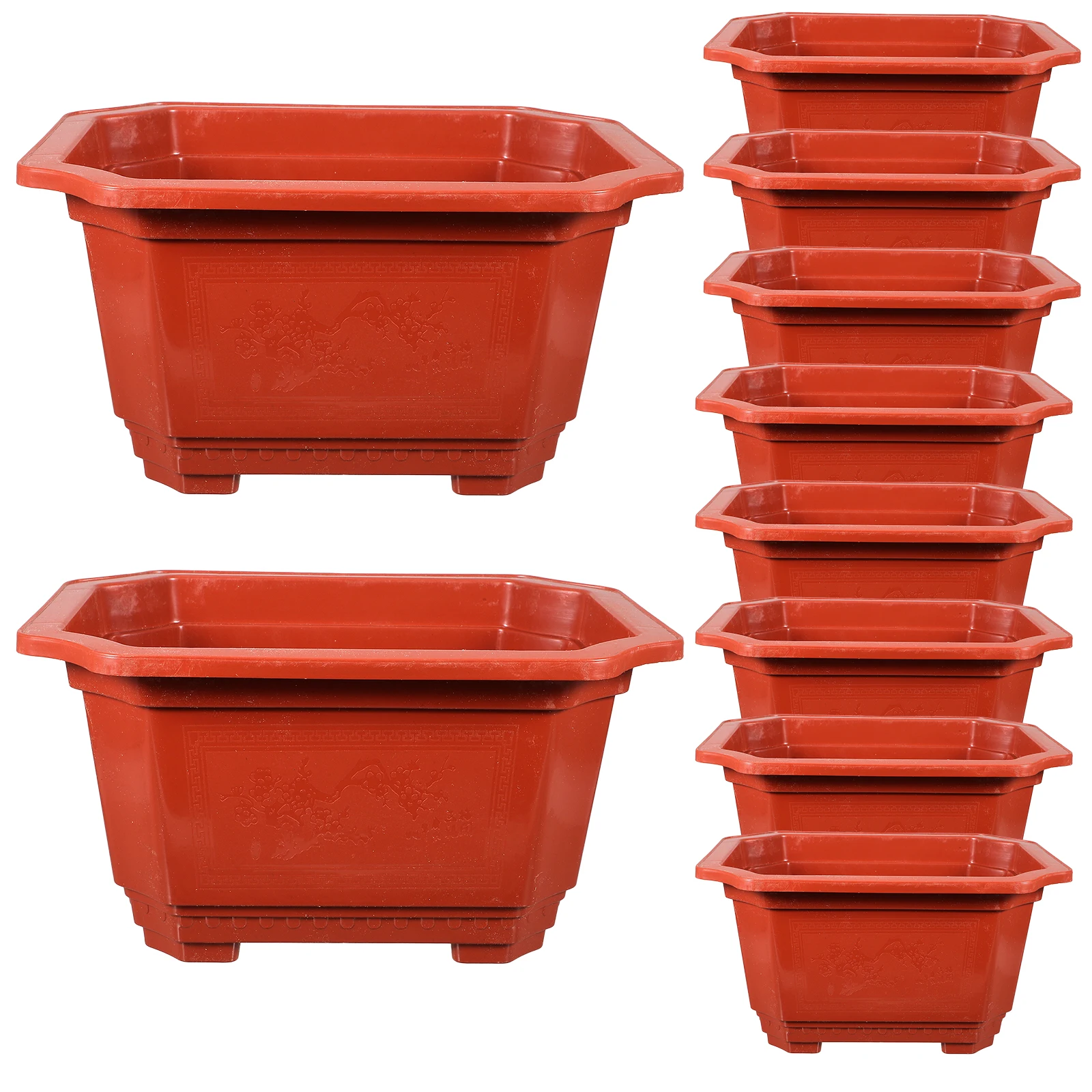 

10pcs Thickened Flower Pot Lightweight Plastic Plantting Pot for Home Office Gardening Indoor Bonsai Container Practical Design