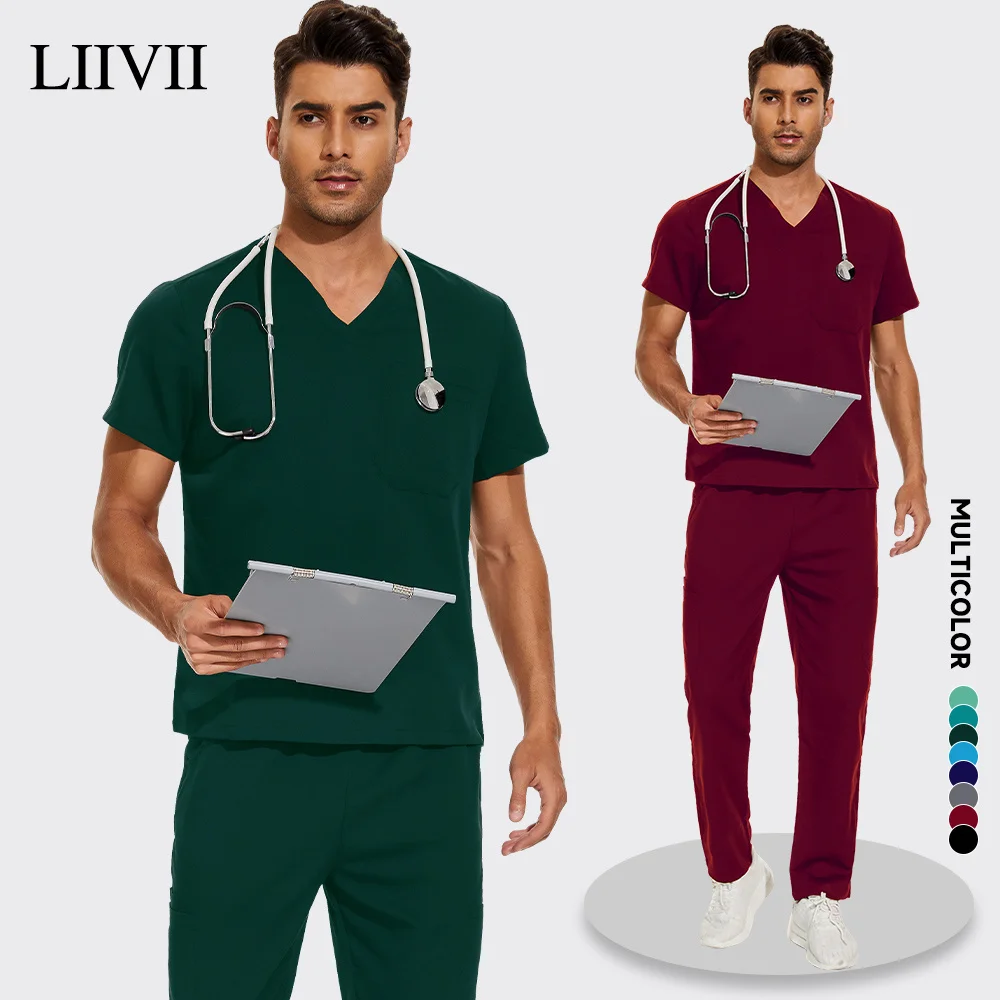 

Nurse Uniform Men Women Scrubs Tops Pullover Short Sleeve t Shirt Hospital Overall Work Blouse Summer Nurse Blouse Pants Nursing