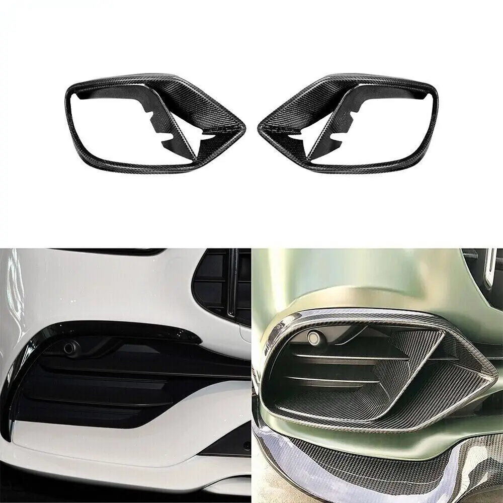 

Carbon Fiber Front Bumper Air Vent Grille Fog Cover Fins For Mercedes Benz AMG GT50 GT53 2019-up