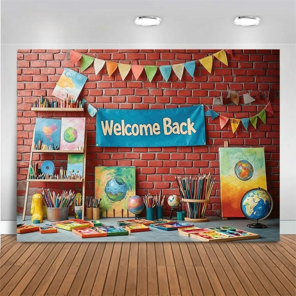Blackboard Bookshelf Graduation Party Decoration Photography Background, Student Return To School Portrait Photography Backdrop