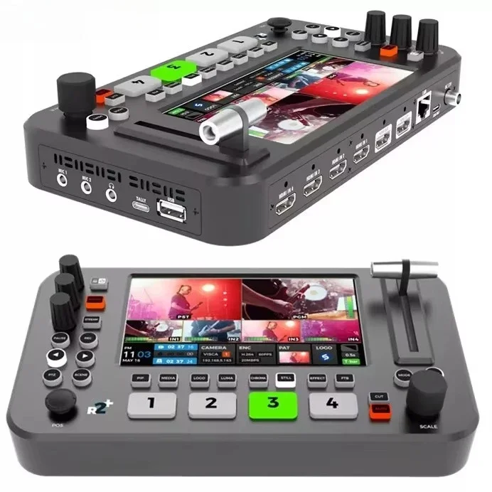 R R2 Plus Audio Video Accessory Multi-  Compatible Video Capture Recorder Mixer Switcher for Live Streaming