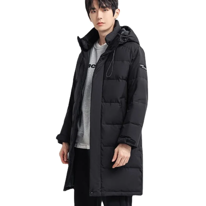 Fashionable Winter Hooded Down Coat for Men and Women, Thick White Duck Down Work Jacket