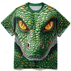 Men's T-Shirts Summer Snake Pattern 3D Print Tops Tees Summer New Women Streetwear Fashion Oversized T Shirt Men Clothing