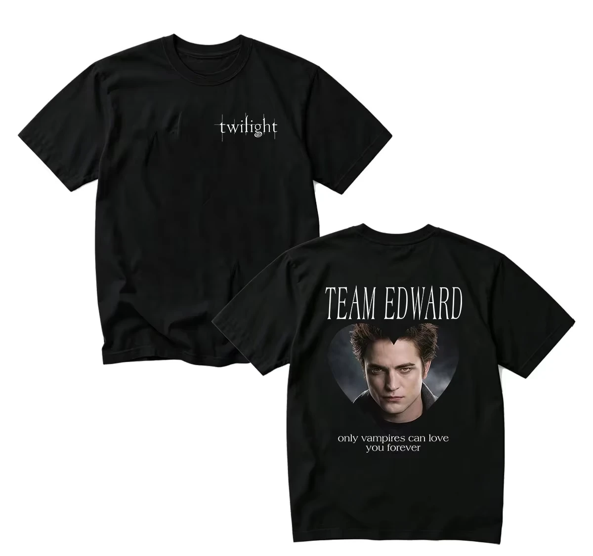 Sommer-Bestseller-T-Shirt mit lustigem Grafikdruck „Twilight Edward Team“, Unisex, bedruckt, Rundhalsausschnitt, kurze Ärmel, leichtes, lässiges T-Shirt