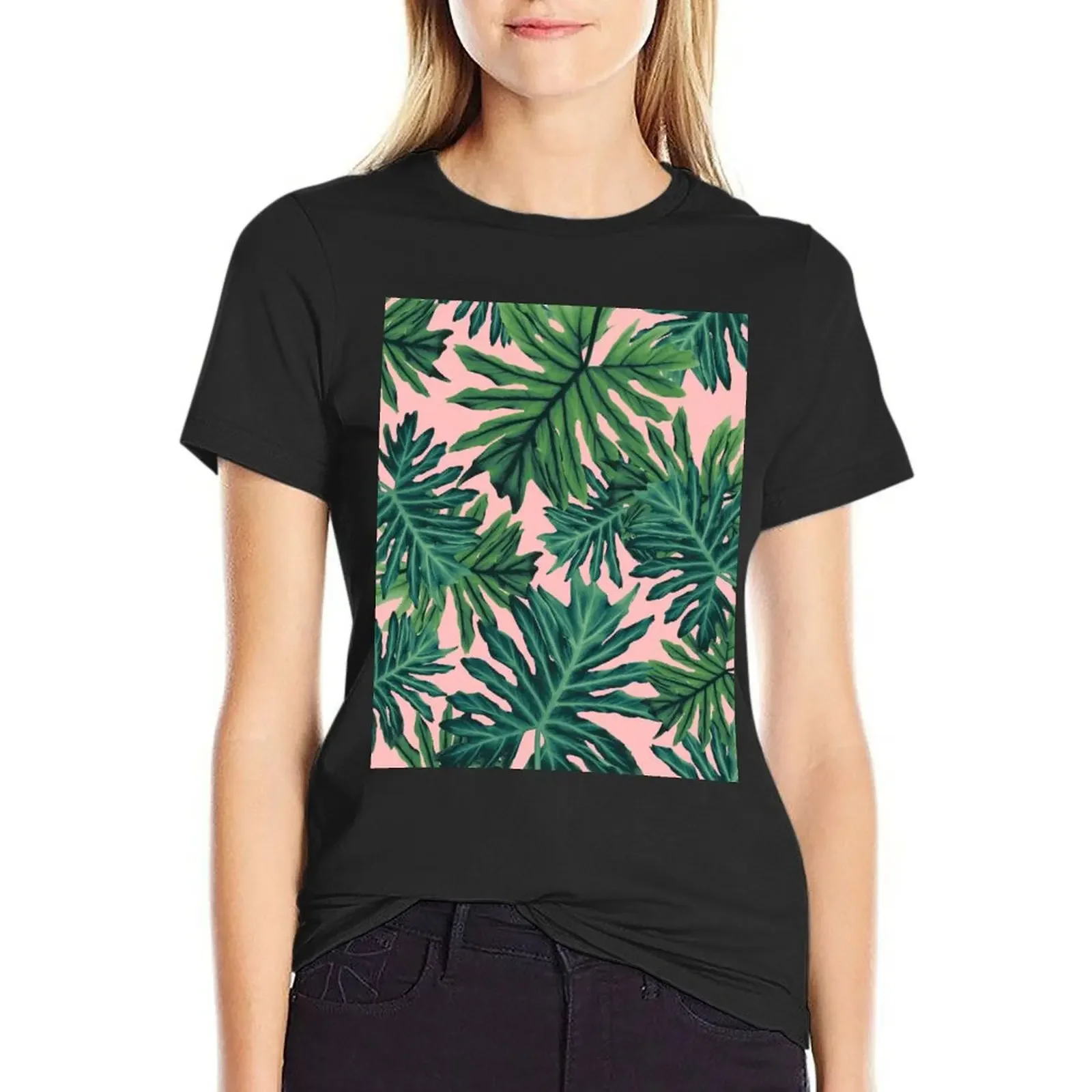 

Philo Hope - Tropical Jungle Leaves Pattern #2 #tropical #decor #art T-Shirt lady clothes sublime quick-drying womans clothing