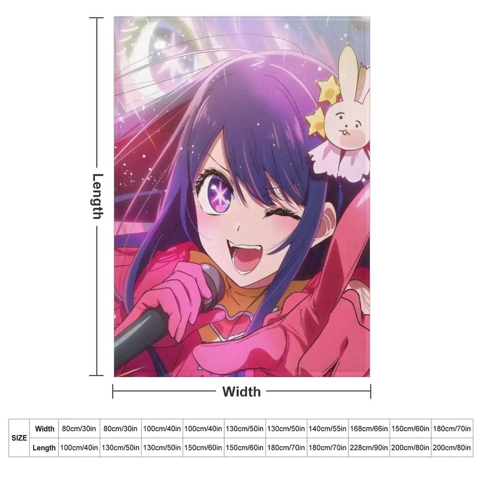 Oshi no Ko - Hoshino Ai Singing Throw Blanket Decorative Sofas blankets ands Summer Nap Quilt Decoratives Blankets