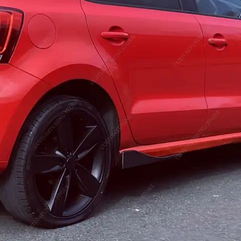 For VW Polo MK5 Gloss Black Side Skirts Extension Rocker Panels Lip Side Splitters Polo 6R 6C TSI MPI GTI 2010-2017 Bodykits