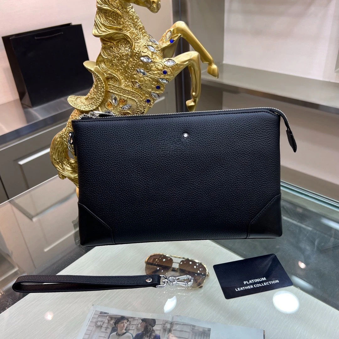 

Fashion Mens Clutch Bag Handbag Business Casual Leather Wristlet Wallet Luxury Leather for Daily Commute Office Work