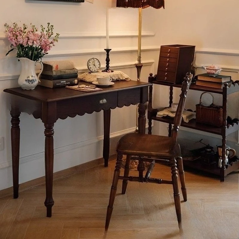 

Retro desk writing desk study desk solid wood medieval cherry wood dressing table dressing table household
