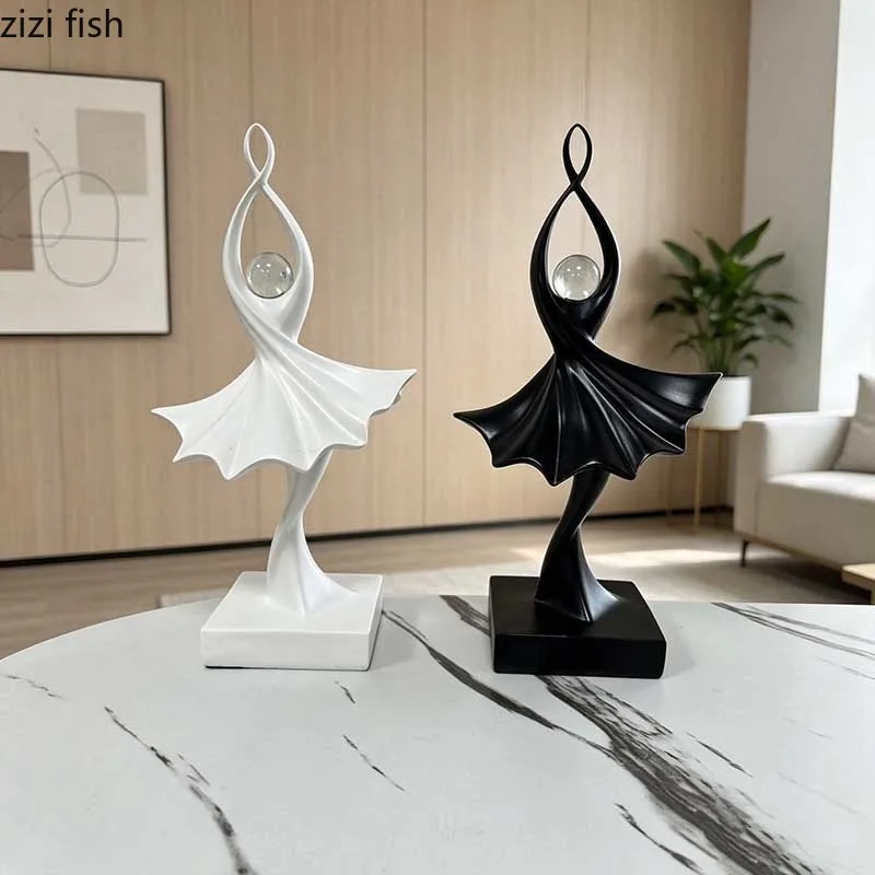 Creative Ballet Dance Artistic Ornament Desktop Resin Figure Sculpture Abstract Sculpture Art Crafts Study Decoration Ornament