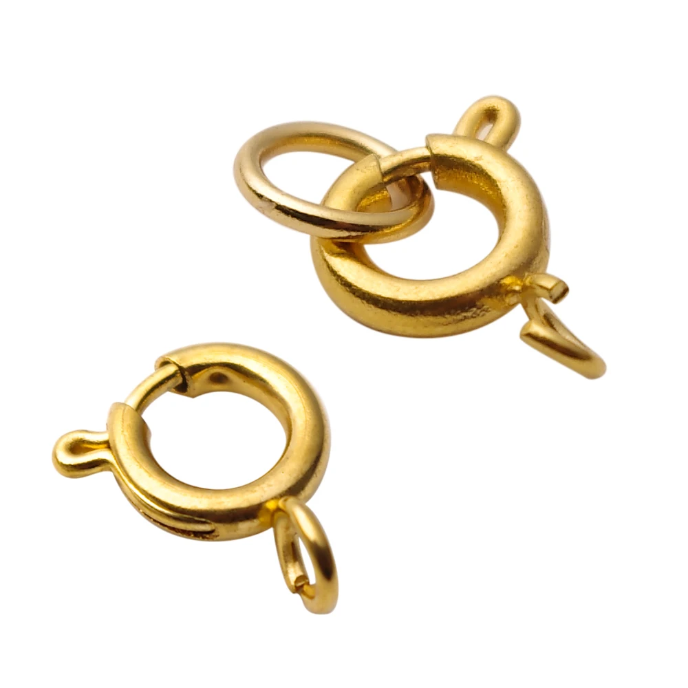 5pcs Stainless Steel Gold Round Claw Spring Lobster Clasps Hooks For Bracelet Necklace Connectors DIY Jewelry Making Supplies