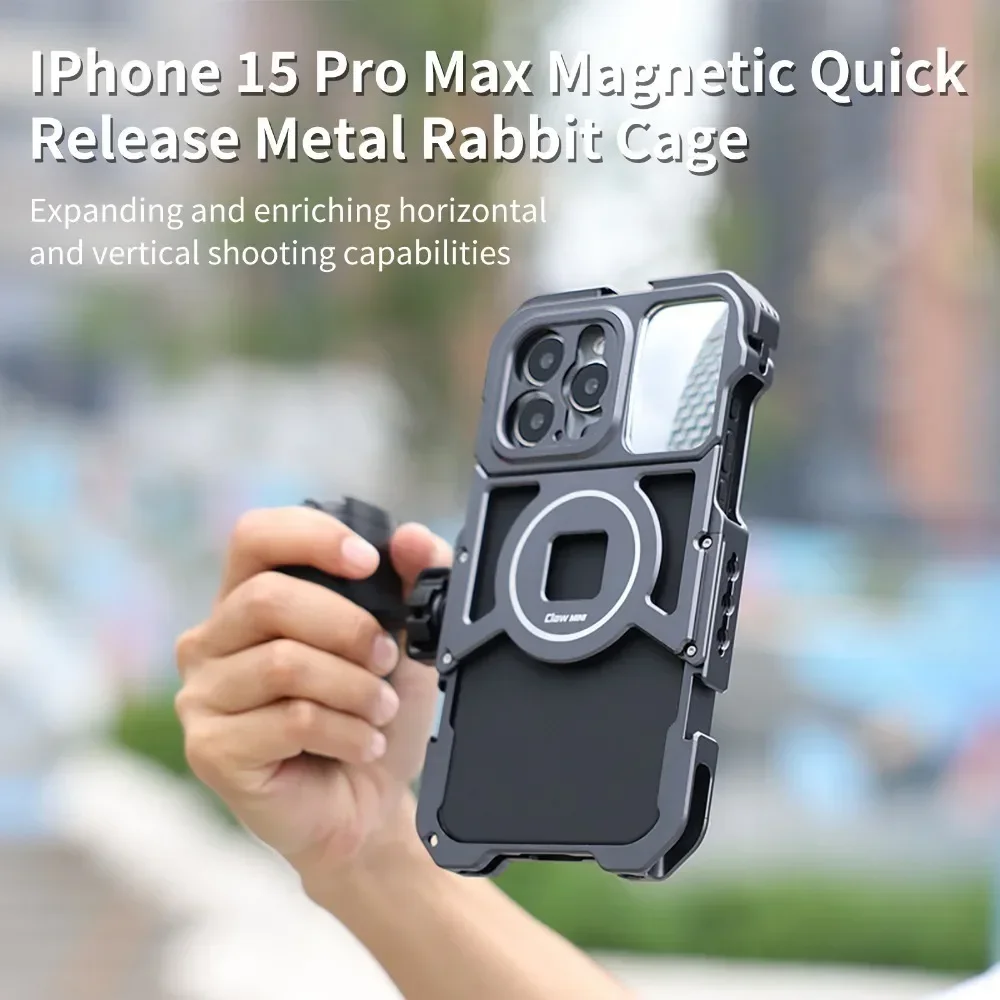 

Magnetic Quick Release Phone Cage Video Vlog Rig Handle for iPhone15 Pro Max Stabilizer Photography Video Filmmaking