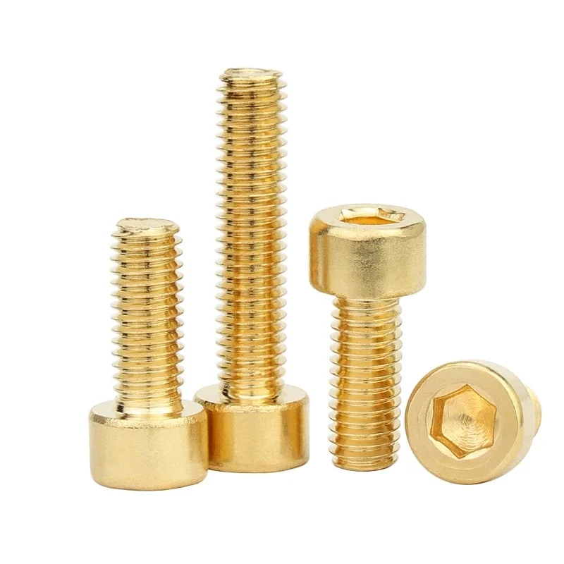 

20~50pcs DIN912 Pure Brass Hex Socket Cap Head Screws M3 M4 Allen Key Head Screw Bolt customize DIY accessories