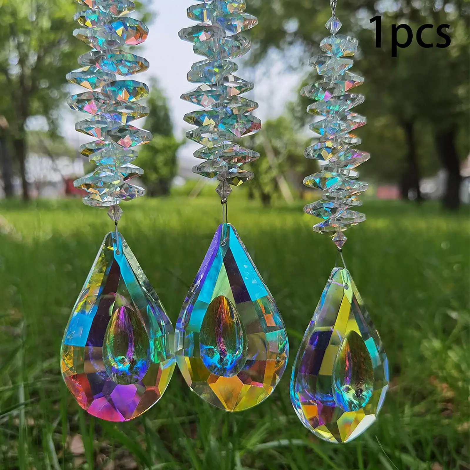 Color Maker Home Office Living Room Gift Glass Hanging Decor Prism Pendant Charm Ornament for Garden Daughter Yard Party Porch