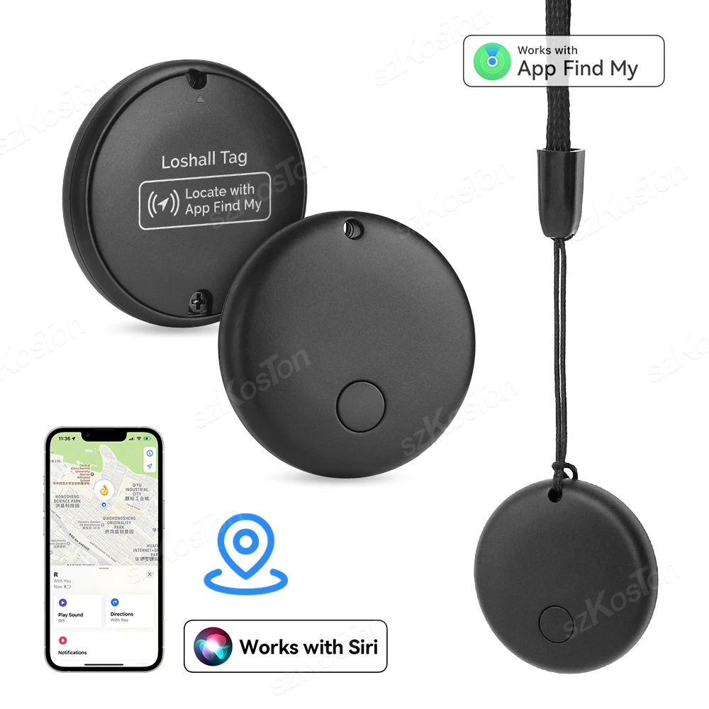 Smart Bluetooth Mini GPS Tracker With Hanging Rope Works with Find My APP Anti Lose Reminder Device for Iphone Tag Locator