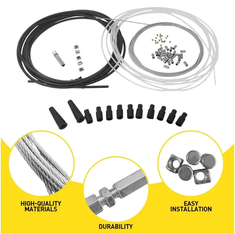 

1SET Throttle Cable Kit All Rounder DIY Throttle Cable Kit 5-Meter Long All Rounder Type Universal Bicycle Brake Cable Kit