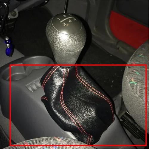 Imagen 2 del producto Palanca de cambios de cuero Universal AT MT, perilla de palanca de cambios para coche, cubierta de bota para Ford Galaxy Mondeo 3 4 s-max c-max Honda