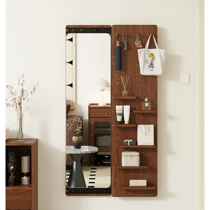 

Hole plate mirror invisible push-pull wall-mounted hidden solid wood wall-mounted entrance fitting