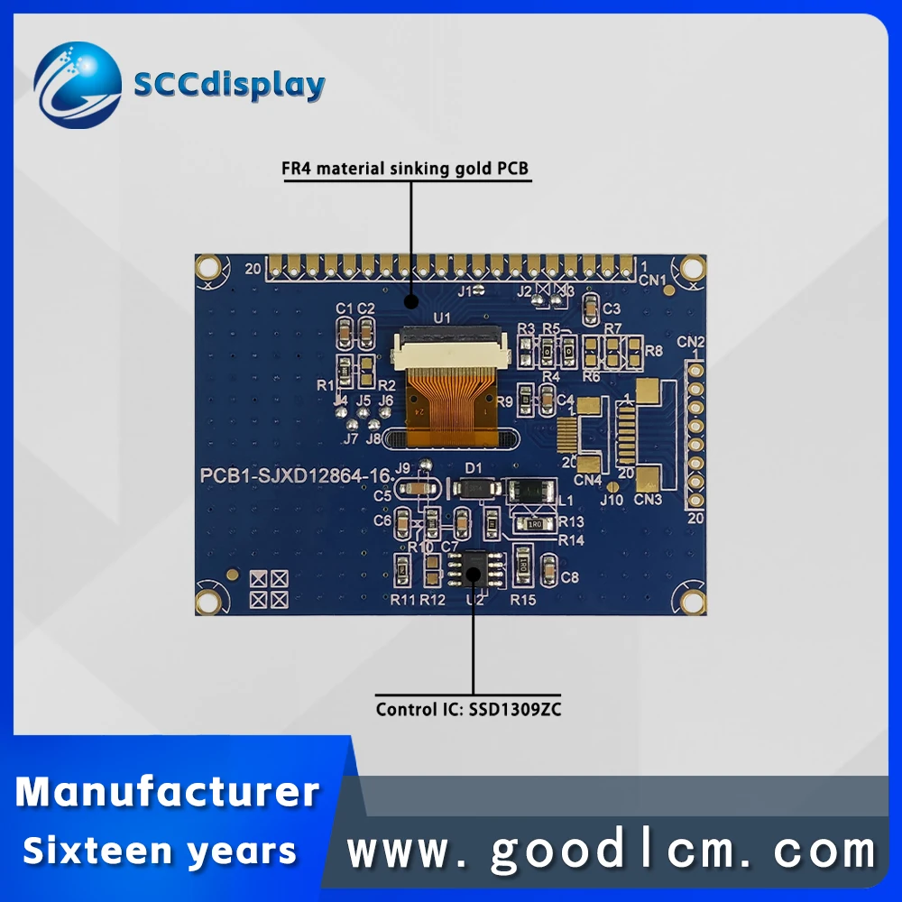 Low energy LCD screen SJXD12864-16 2.42-inch OLED display 3.3V high-definition Stable display 12864 LCD screen SSD1309 driver