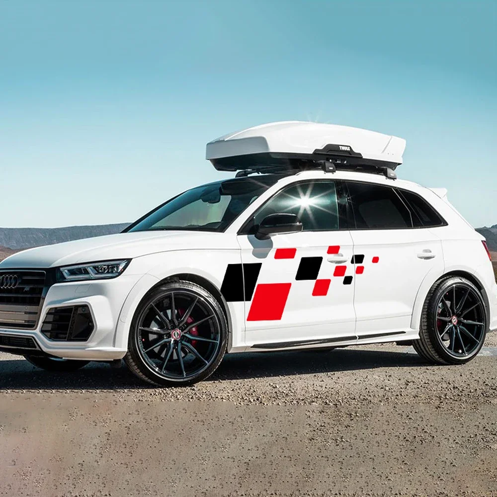 

For Audi Q5 FY B9 8R B8 SQ5 80A TFSI Quattro 2018 2019 2010 Car Door Graphics Sticker Square Vinyl Decal Exterior Accessories