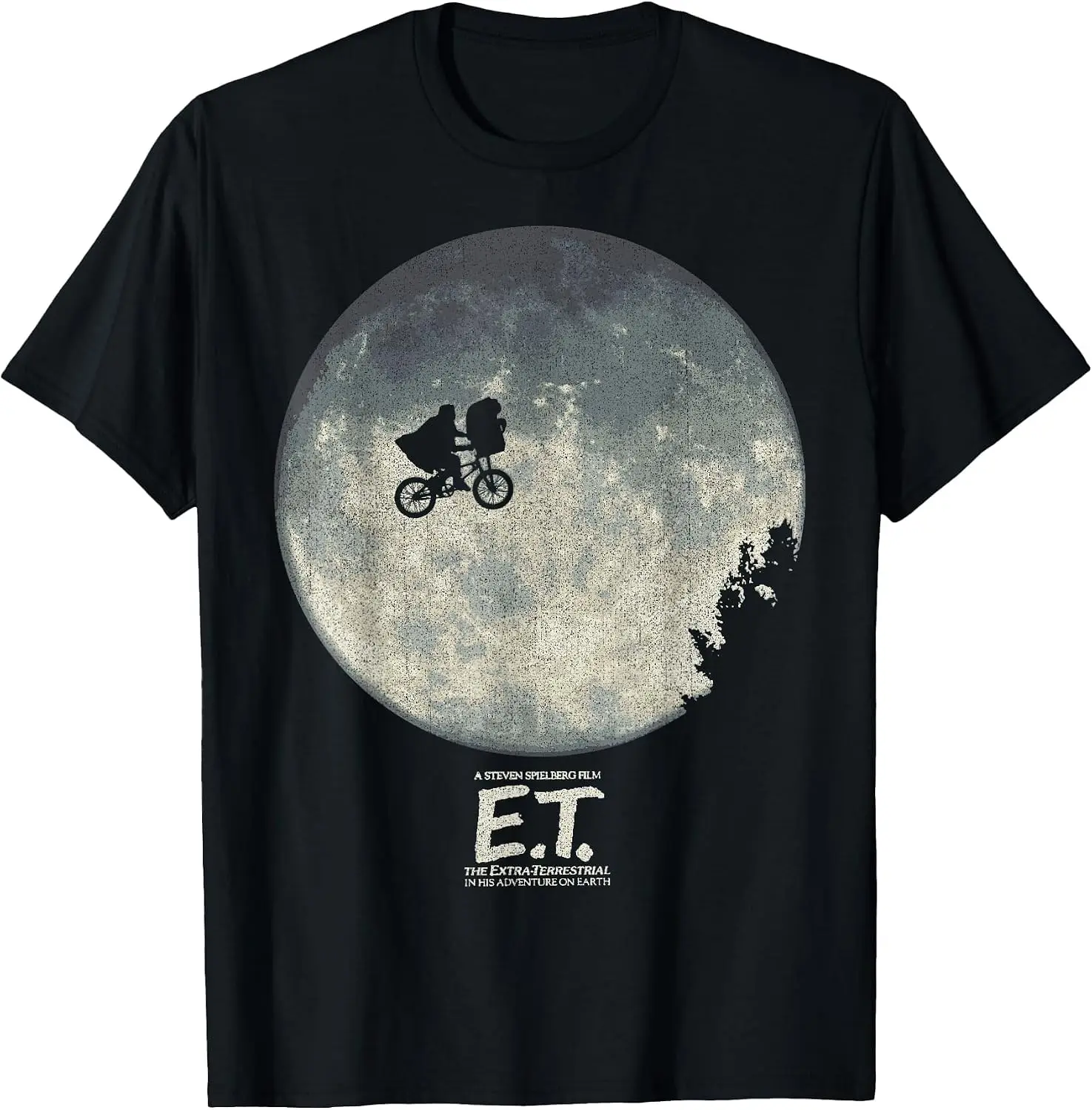 Infamous Flying Bike Scene Silhouette Logo T-Shirt Fashion Unisex Graphic Pattern T‑Shirt Casual Daily Wear Crew Neck Short Sleeve Soft Cotton Unique Design Tee Tops For Men Women.